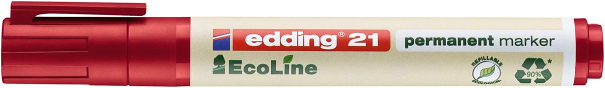 edding 21 EcoLine Permanentmarker rot, Rundspitze 1,5-3 mm (Art.-Nr.: 4-21002)