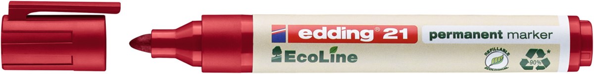 edding 21 EcoLine Permanentmarker rot, Rundspitze 1,5-3 mm (Art.-Nr.: 4-21002)