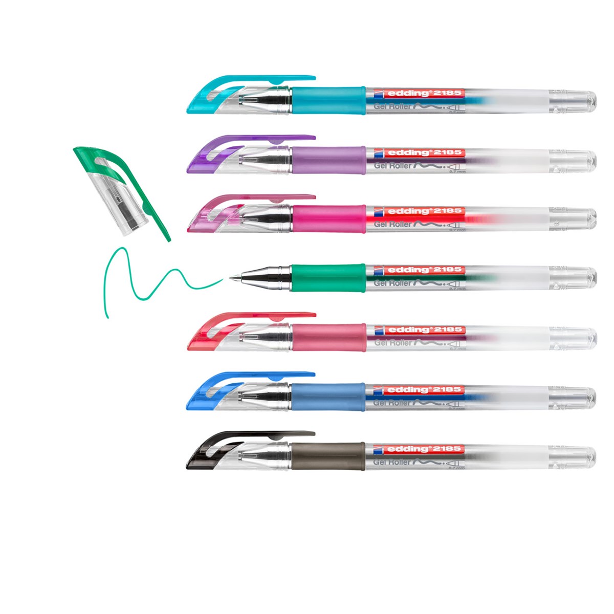 edding 2185 Gelroller 7er Set sortiert Standard, Rollerspitze 0,7 mm (Art.-Nr.: 4-2185-7099)