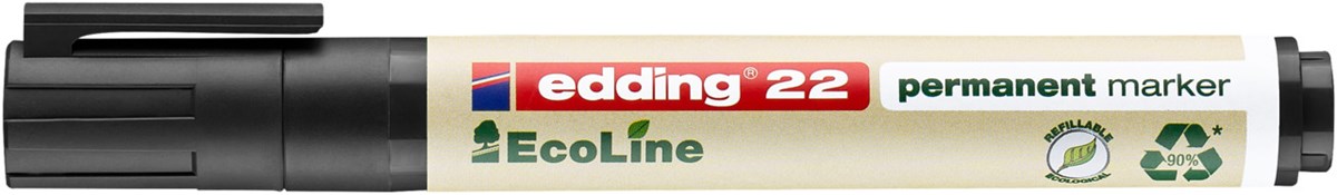 edding 22 EcoLine Permanentmarker schwarz, Keilspitze 1-5 mm (Art.-Nr.: 4-22001)