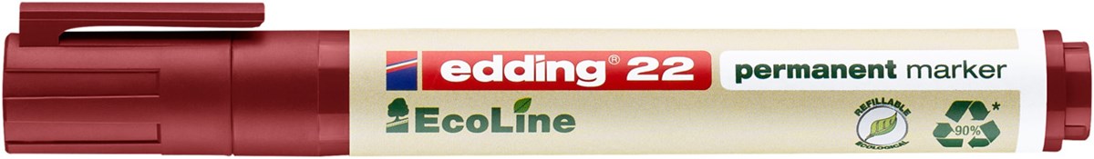 edding 22 EcoLine Permanentmarker rot, Keilspitze 1-5 mm (Art.-Nr.: 4-22002)