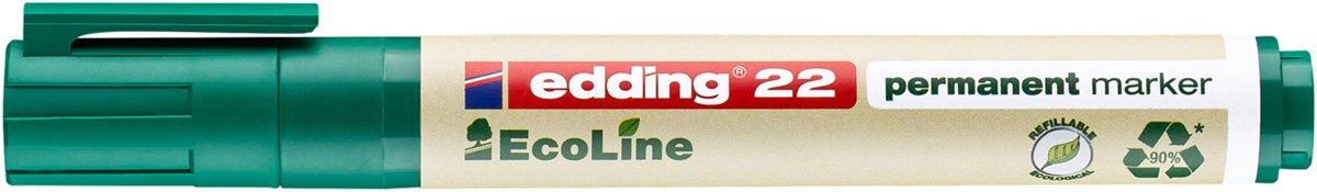 edding 22 EcoLine Permanentmarker Grün, Keilspitze 1-5 mm (Art.-Nr.: 4-22004)