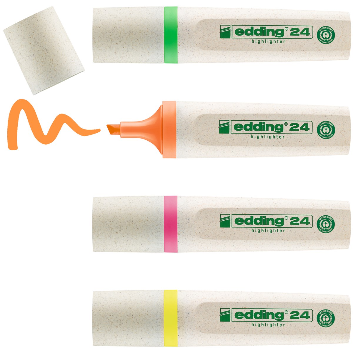 edding 24 EcoLine Neon Textmarker 4er Set sortiert, Keilspitze 2-5 mm (Art.-Nr.: 4-24-4)