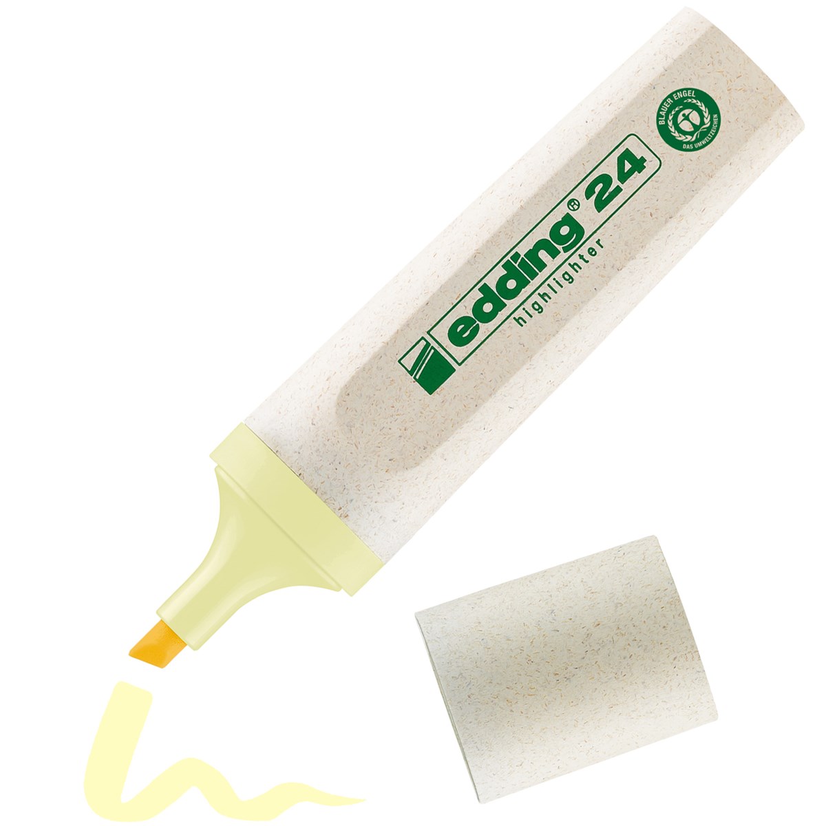 edding 24 EcoLine Pastell Textmarker gelb, Keilspitze 2-5 mm (Art.-Nr.: 4-24135)