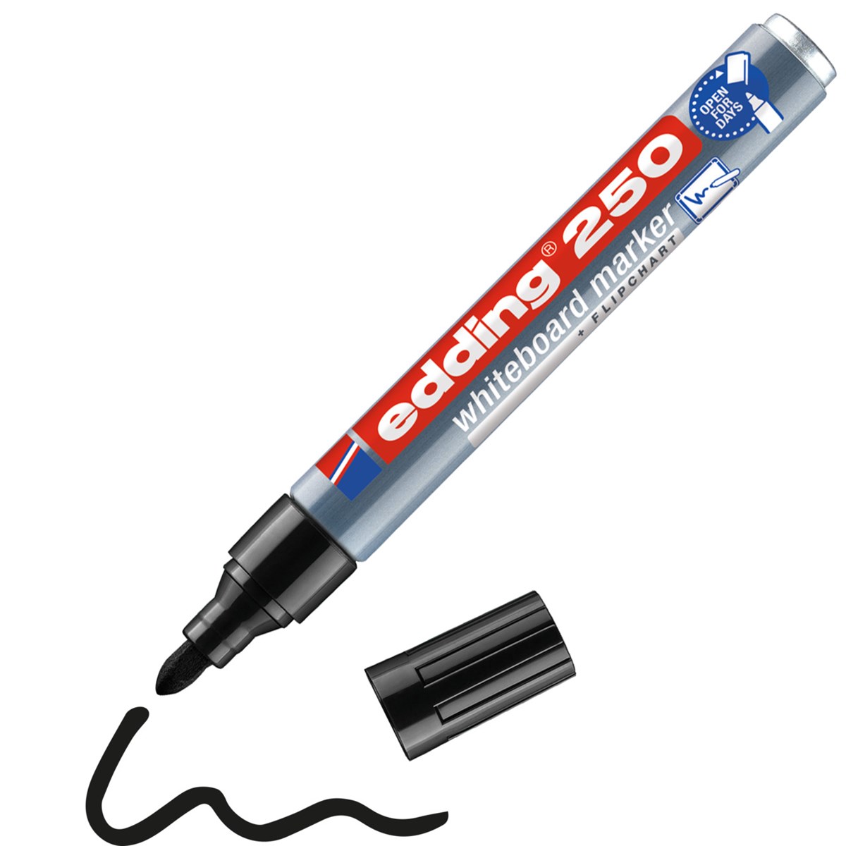 edding 250 Whiteboardmarker schwarz, Rundspitze 1,5-3 mm (Art.-Nr.: 4-250001)