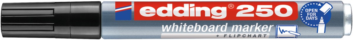 edding 250 Whiteboardmarker schwarz, Rundspitze 1,5-3 mm (Art.-Nr.: 4-250001)