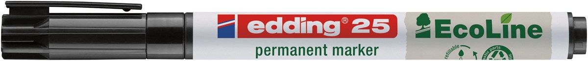 edding 25 EcoLine Permanentmarker schwarz, Rundspitze 1 mm (Art.-Nr.: 4-25001)