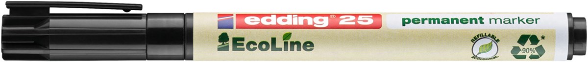 edding 25 EcoLine Permanentmarker schwarz, Rundspitze 1 mm (Art.-Nr.: 4-25001)