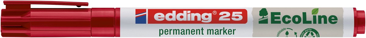 edding 25 EcoLine Permanentmarker rot, Rundspitze 1 mm (Art.-Nr.: 4-25002)