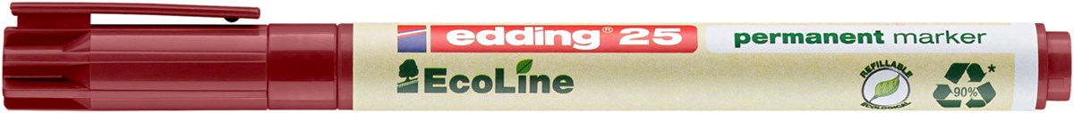 edding 25 EcoLine Permanentmarker rot, Rundspitze 1 mm (Art.-Nr.: 4-25002)