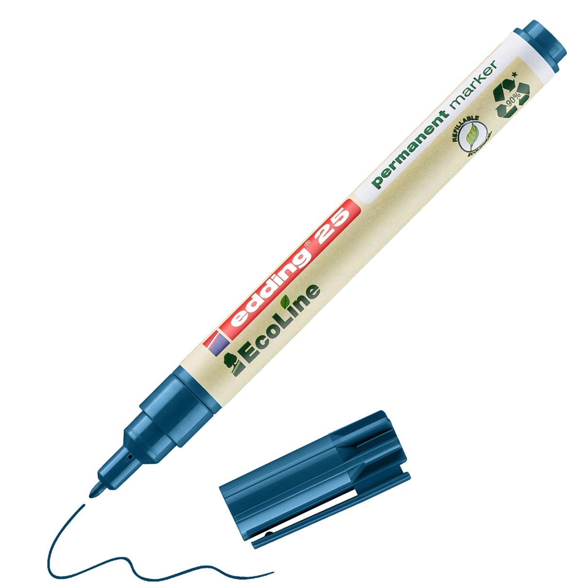 edding 25 EcoLine Permanentmarker blau, Rundspitze 1 mm (Art.-Nr.: 4-25003)
