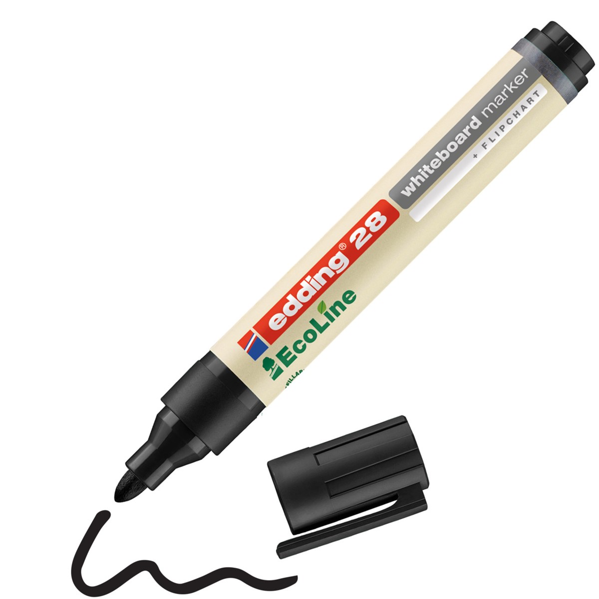 edding 28 EcoLine Whiteboardmarker schwarz, Rundspitze 1,5-3 mm (Art.-Nr.: 4-28001)