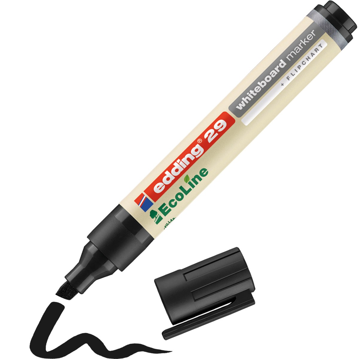edding 29 EcoLine Whiteboardmarker schwarz, Keilspitze 1-5 mm (Art.-Nr.: 4-29001)