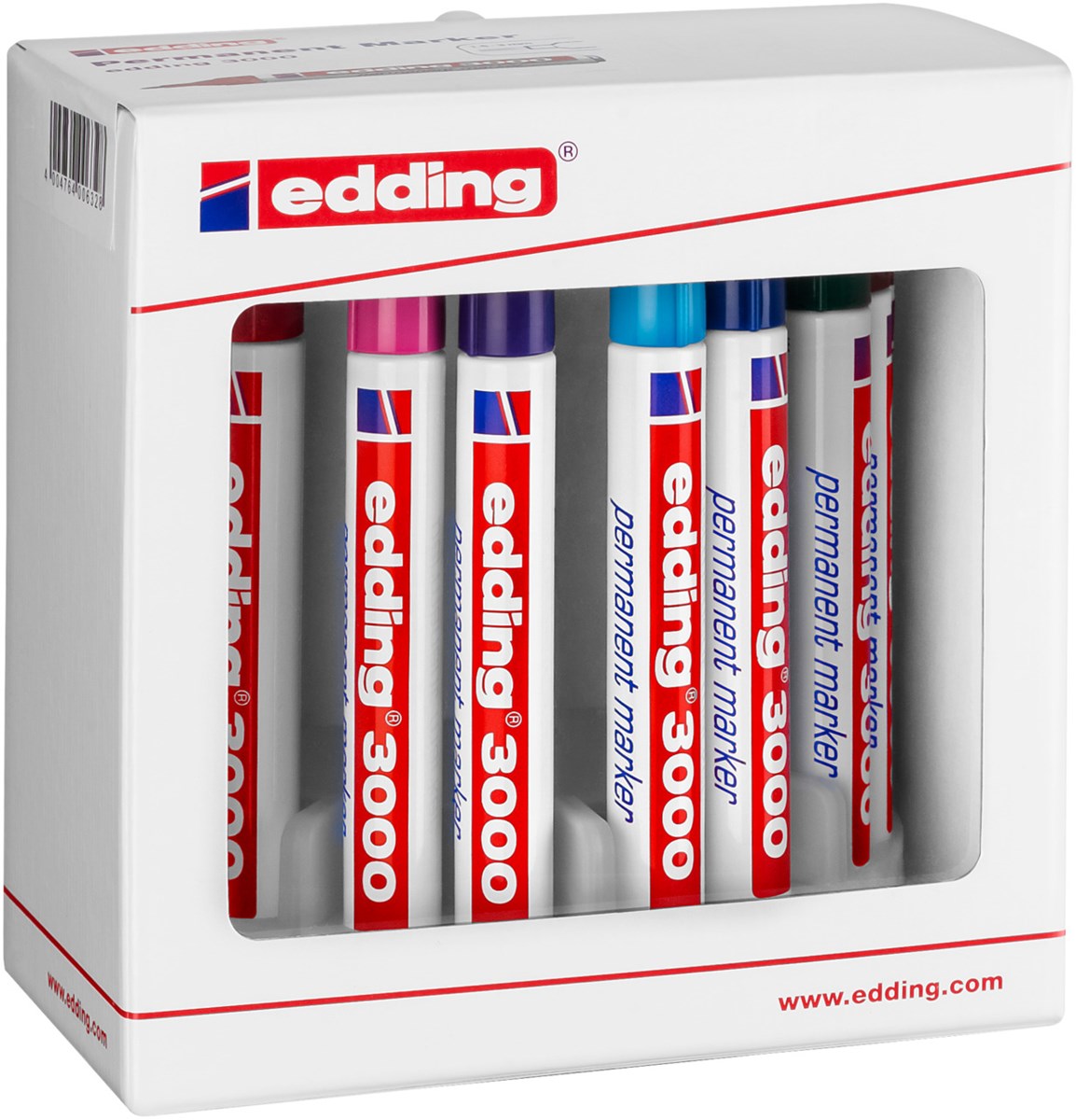 edding 3000 Permanentmarker 10er Set (Systembox) sortiert, Rundspitze 1,5-3 mm (Art.-Nr.: 4-3000-10)