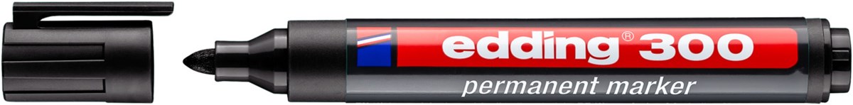 edding 300 Permanentmarker schwarz, Rundspitze 1,5-3 mm (Art.-Nr.: 4-300001)