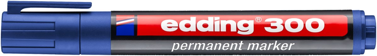 edding 300 Permanentmarker blau, Rundspitze 1,5-3 mm (Art.-Nr.: 4-300003)