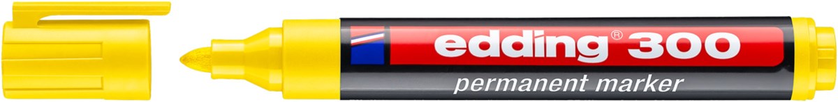 edding 300 Permanentmarker gelb, Rundspitze 1,5-3 mm (Art.-Nr.: 4-300005)