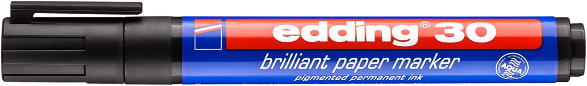 edding 30 Brilliant-Papiermarker schwarz, Rundspitze 1,5-3 mm (Art.-Nr.: 4-30001)