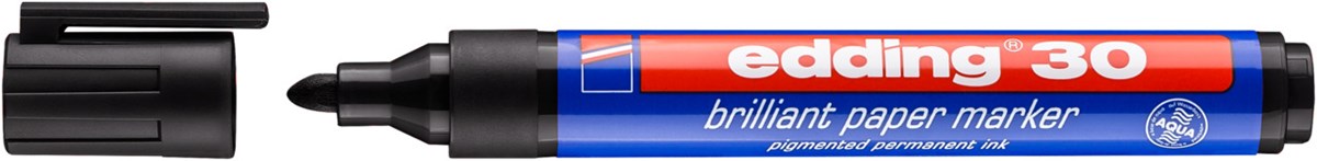 edding 30 Brilliant-Papiermarker schwarz, Rundspitze 1,5-3 mm (Art.-Nr.: 4-30001)