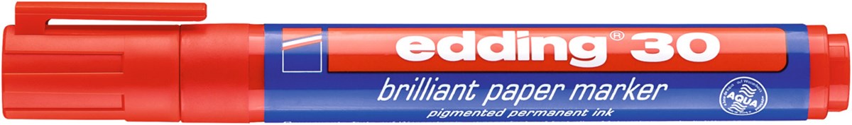 edding 30 Brilliant-Papiermarker rot, Rundspitze 1,5-3 mm (Art.-Nr.: 4-30002)