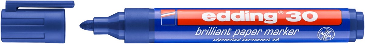 edding 30 Brilliant-Papiermarker blau, Rundspitze 1,5-3 mm (Art.-Nr.: 4-30003)