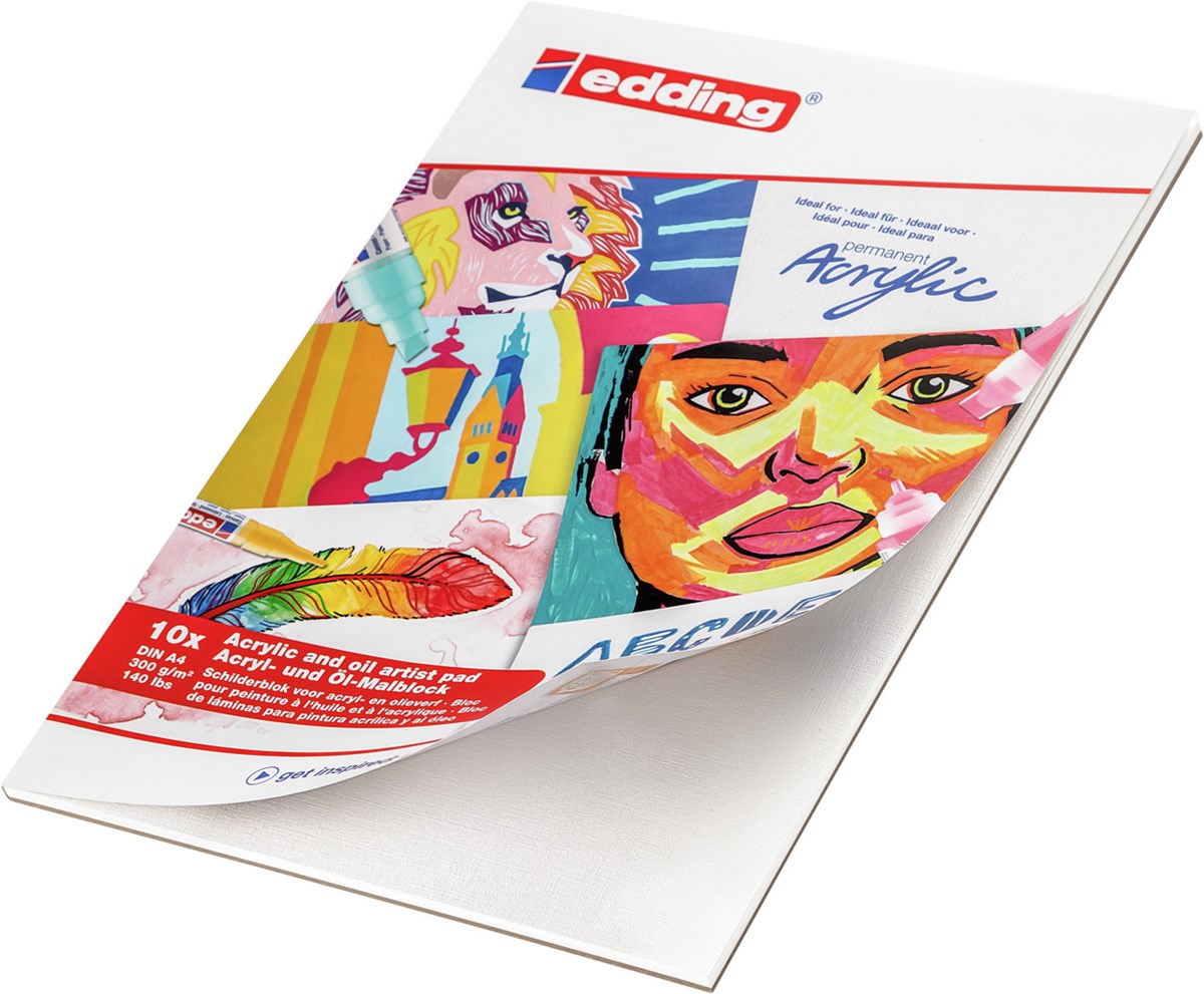 edding 30010 Acryl Malblock A4 10 Blatt weiß (Art.-Nr.: 4-30010-A4)