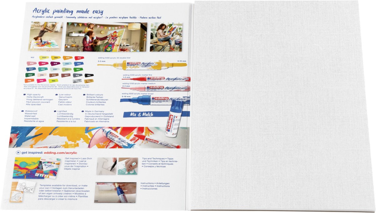 edding 30010 Acryl Malblock A4 10 Blatt weiß (Art.-Nr.: 4-30010-A4)