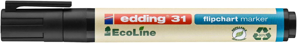 edding 31 EcoLine Flipchartmarker schwarz, Rundspitze 1,5-3 mm (Art.-Nr.: 4-31001)