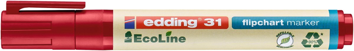 edding 31 EcoLine Flipchartmarker rot, Rundspitze 1,5-3 mm (Art.-Nr.: 4-31002)