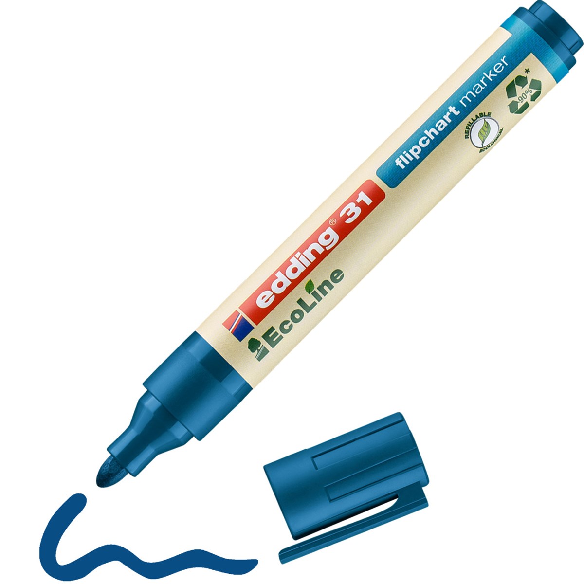 edding 31 EcoLine Flipchartmarker blau, Rundspitze 1,5-3 mm (Art.-Nr.: 4-31003)
