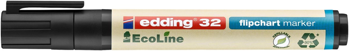 edding 32 EcoLine Flipchartmarker schwarz, Keilspitze 1-5 mm (Art.-Nr.: 4-32001)