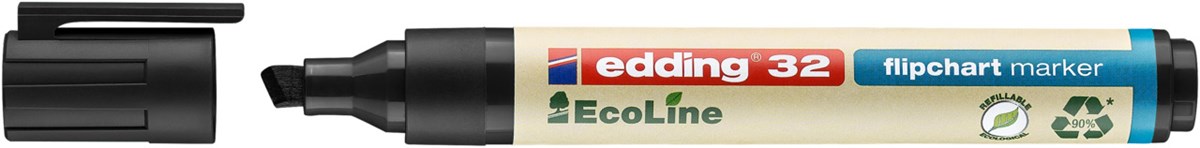 edding 32 EcoLine Flipchartmarker schwarz, Keilspitze 1-5 mm (Art.-Nr.: 4-32001)