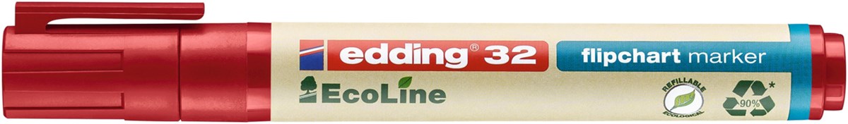 edding 32 EcoLine Flipchartmarker rot, Keilspitze 1-5 mm (Art.-Nr.: 4-32002)