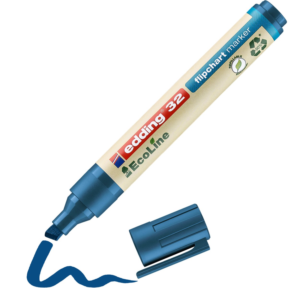 edding 32 EcoLine Flipchartmarker blau, Keilspitze 1-5 mm (Art.-Nr.: 4-32003)