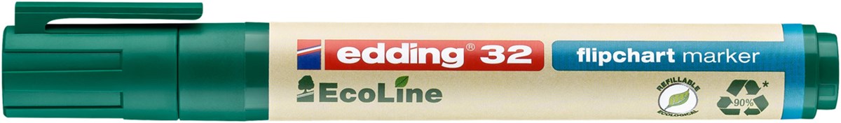 edding 32 EcoLine Flipchartmarker grün, Keilspitze 1-5 mm (Art.-Nr.: 4-32004)