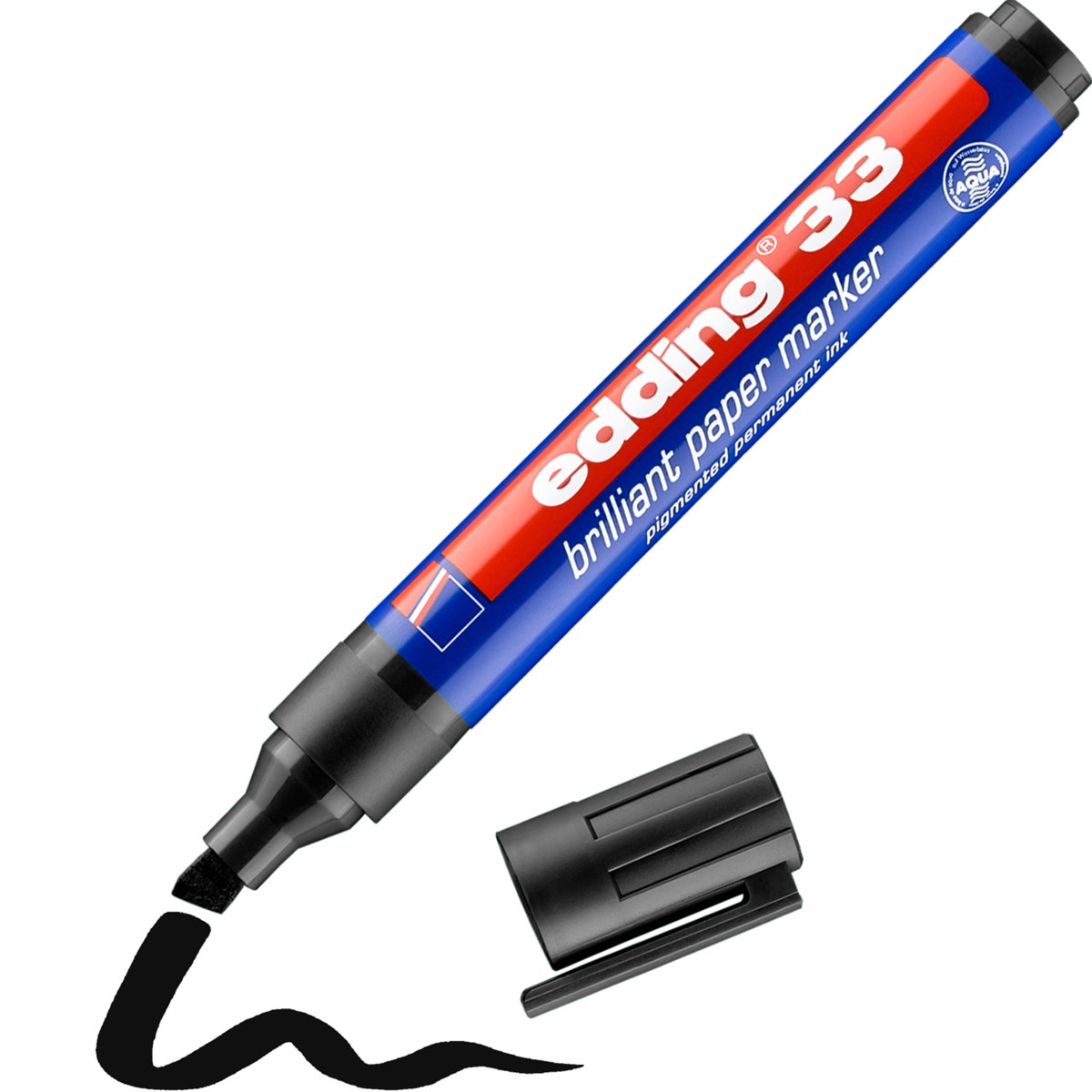 edding 33 Brilliant-Papiermarker schwarz, Keilspitze 1-5 mm (Art.-Nr.: 4-33001)