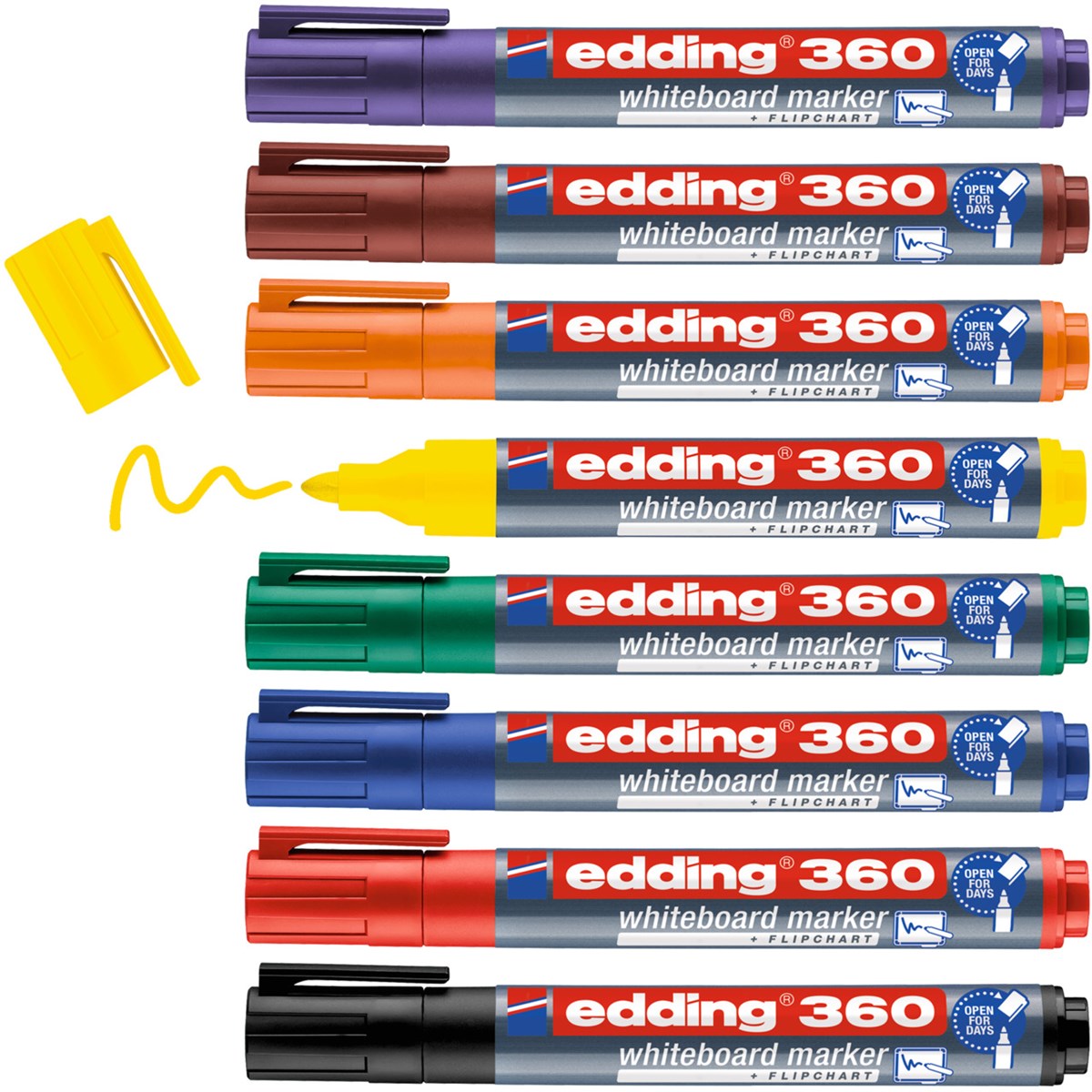 edding 360 Whiteboardmarker 8er Set sortiert, Rundspitze 1,5-3 mm (Art.-Nr.: 4-360-8)