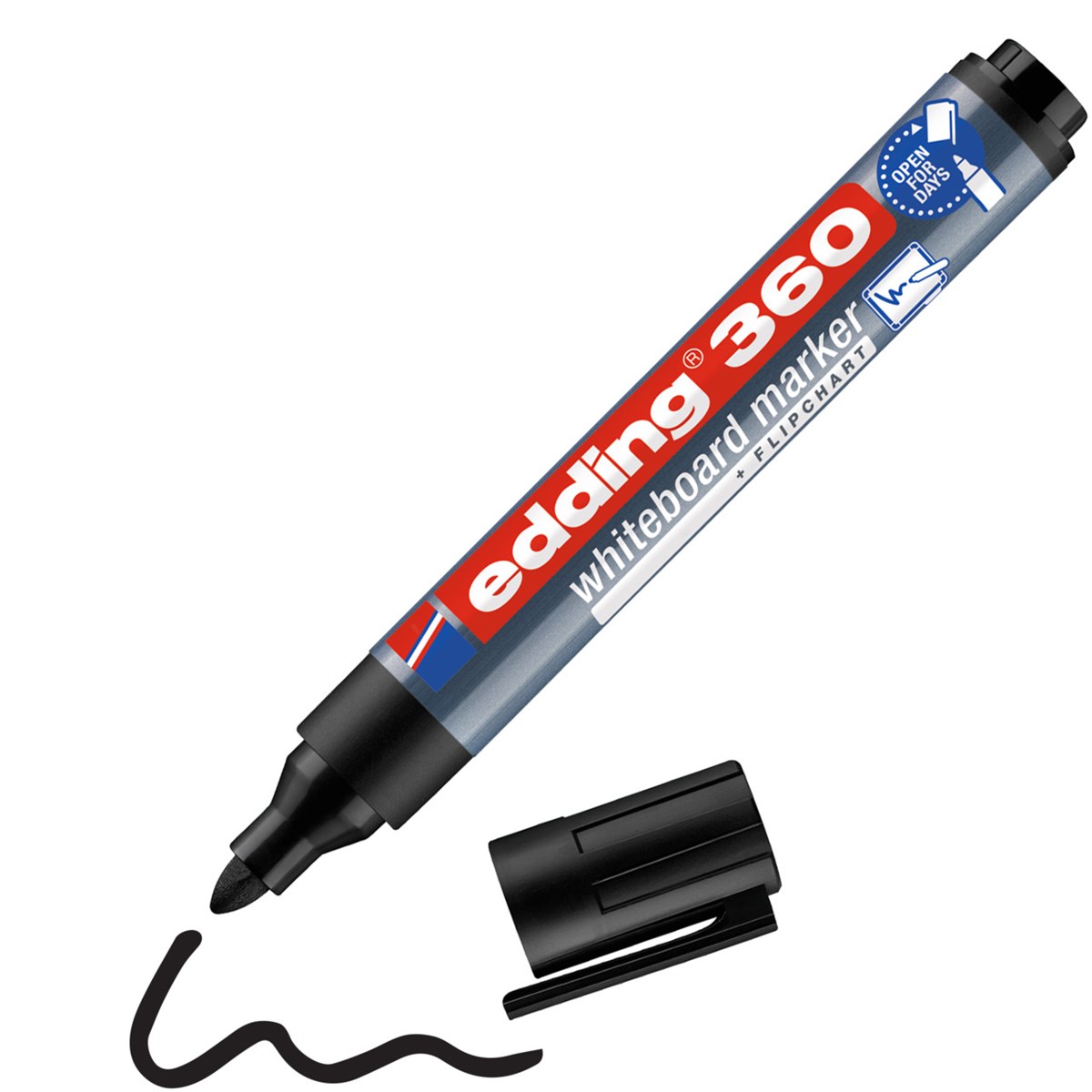 edding 360 Whiteboardmarker schwarz, Rundspitze 1,5-3 mm (Art.-Nr.: 4-360001)