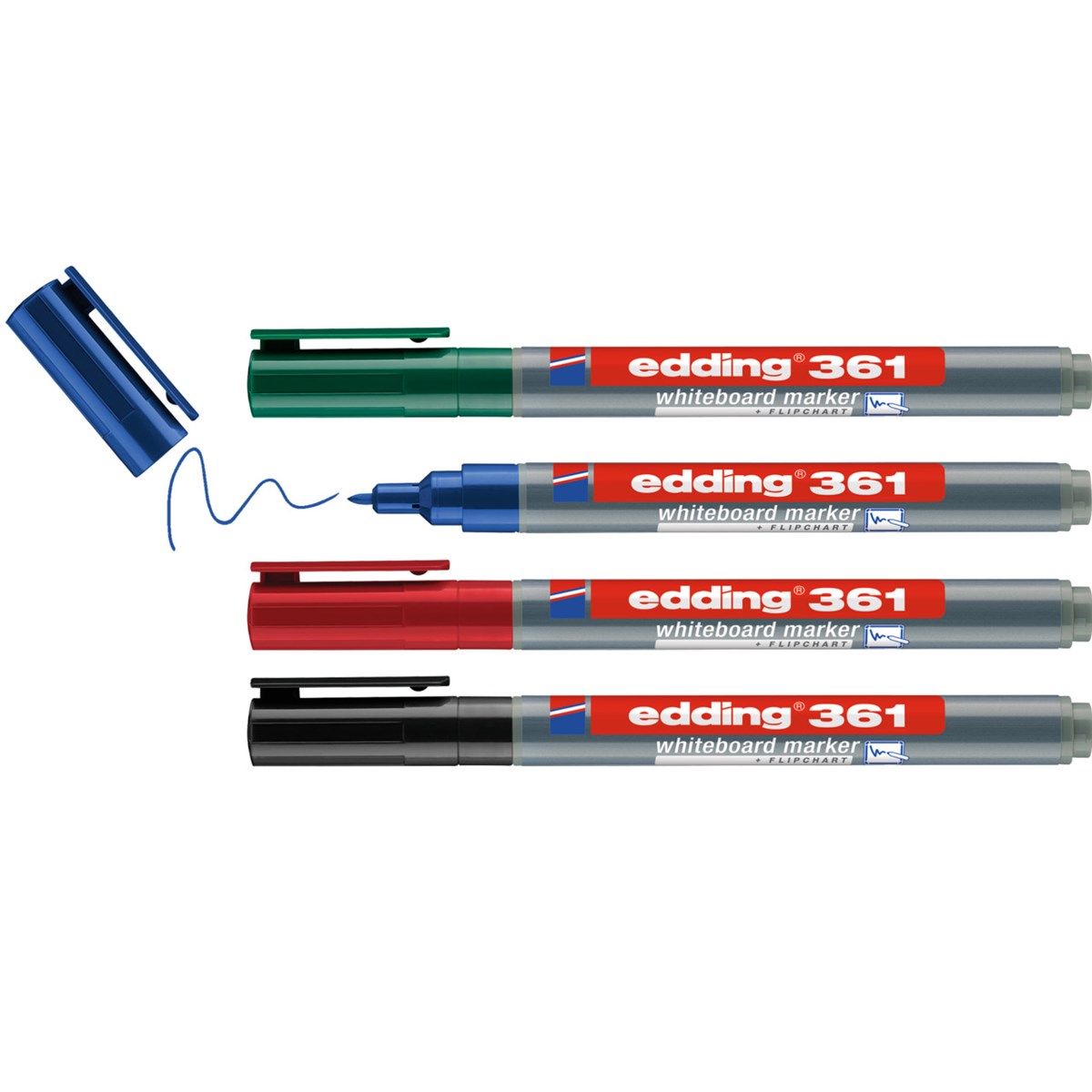 edding 361 Whiteboardmarker 4er Set sortiert, Rundspitze 1 mm (Art.-Nr.: 4-361-4-2)