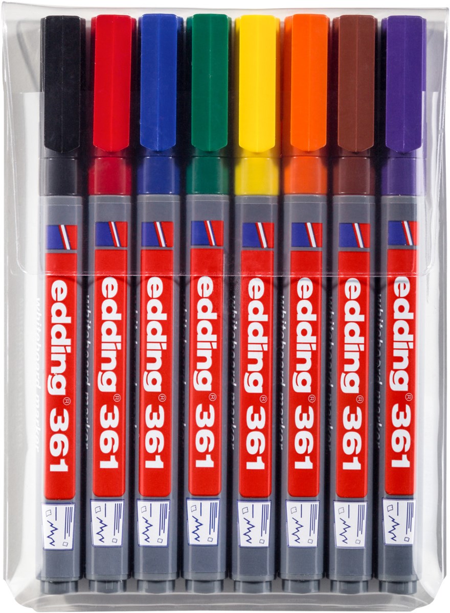 edding 361 Whiteboardmarker 8er Set sortiert, Rundspitze 1 mm (Art.-Nr.: 4-361-8)