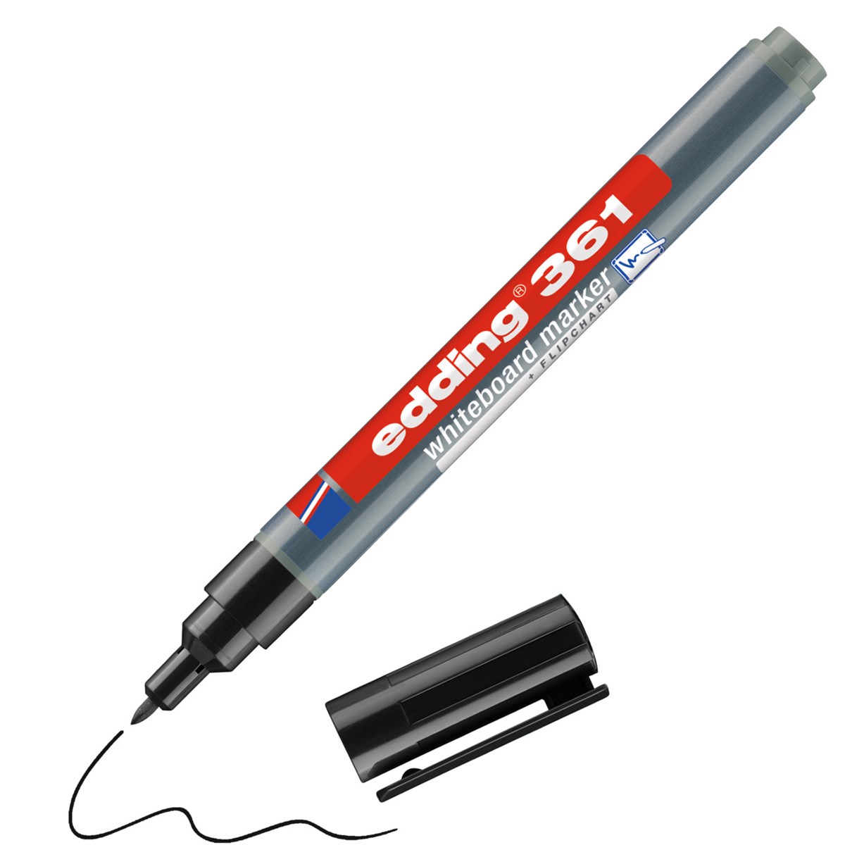 edding 361 Whiteboardmarker schwarz, Rundspitze 1 mm (Art.-Nr.: 4-361001)