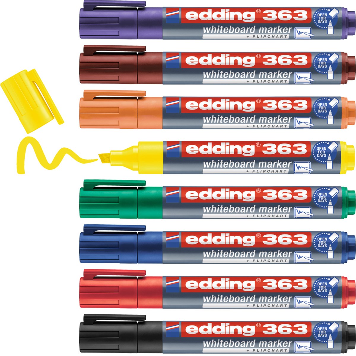 edding 363 Whiteboardmarker 8er Set sortiert, Keilspitze 1-5 mm (Art.-Nr.: 4-363-8)