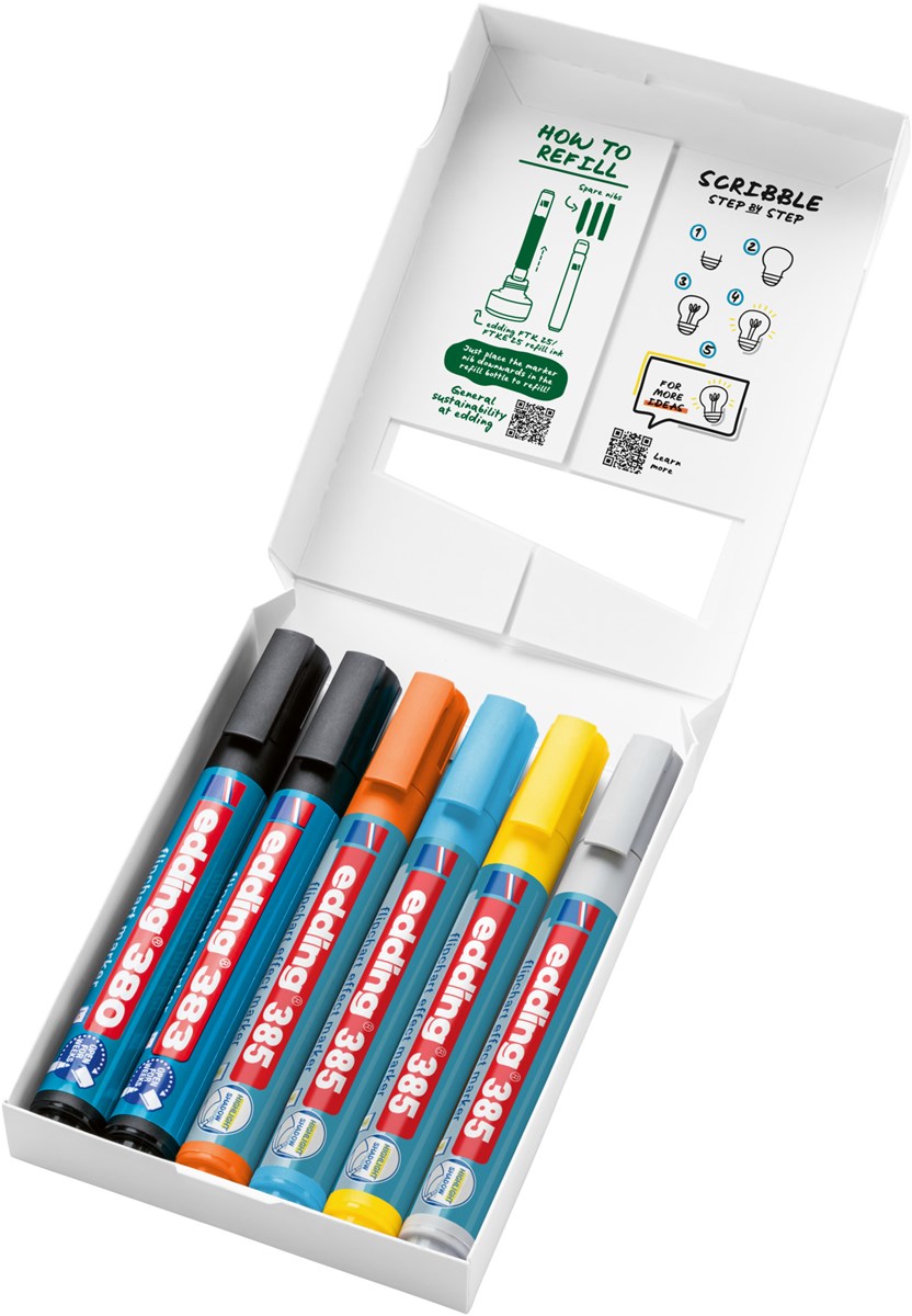 edding Flipchartmarker Set Highlight + Shading 6St (Art.-Nr.: 4-385-380-383-6)