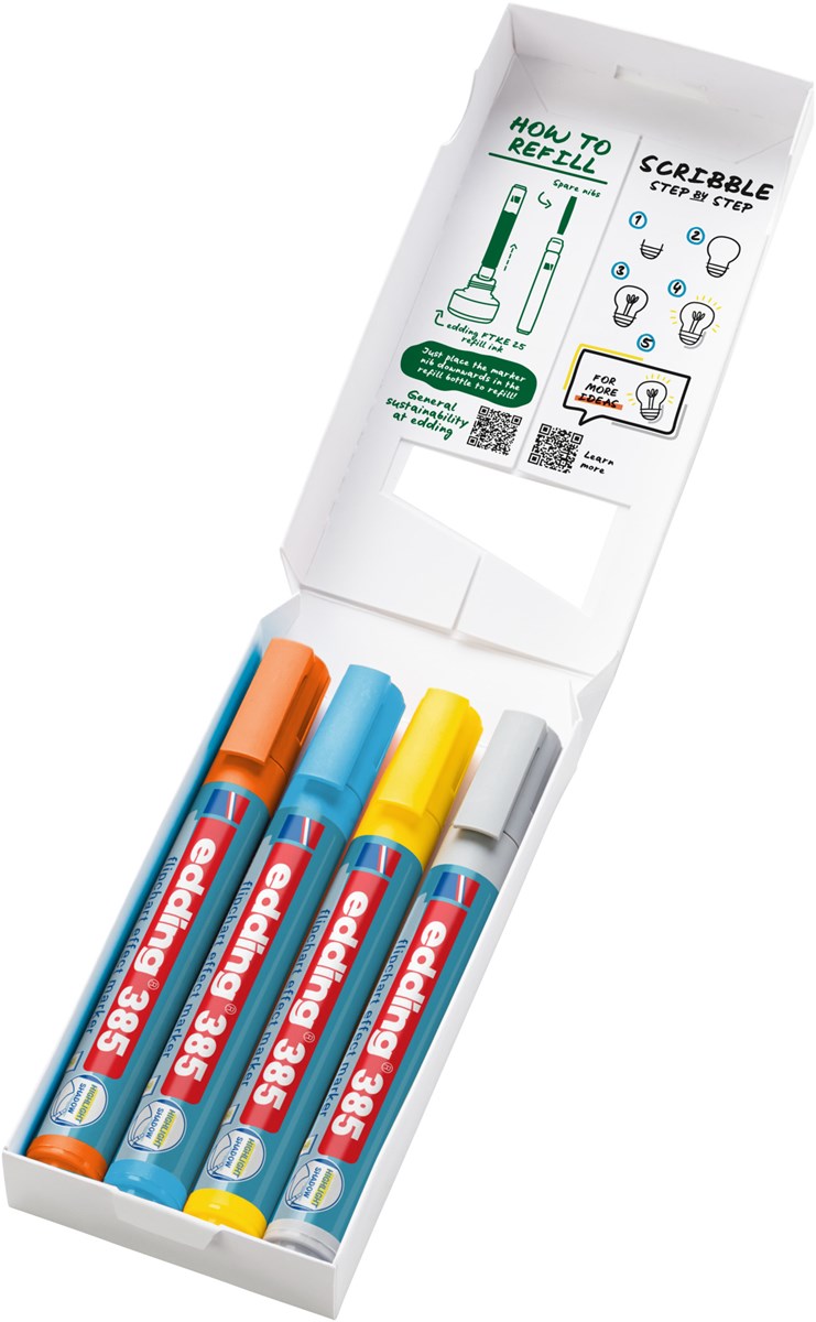 edding 385 Flipchart Effektmarker 4St Set (Art.-Nr.: 4-385-4)
