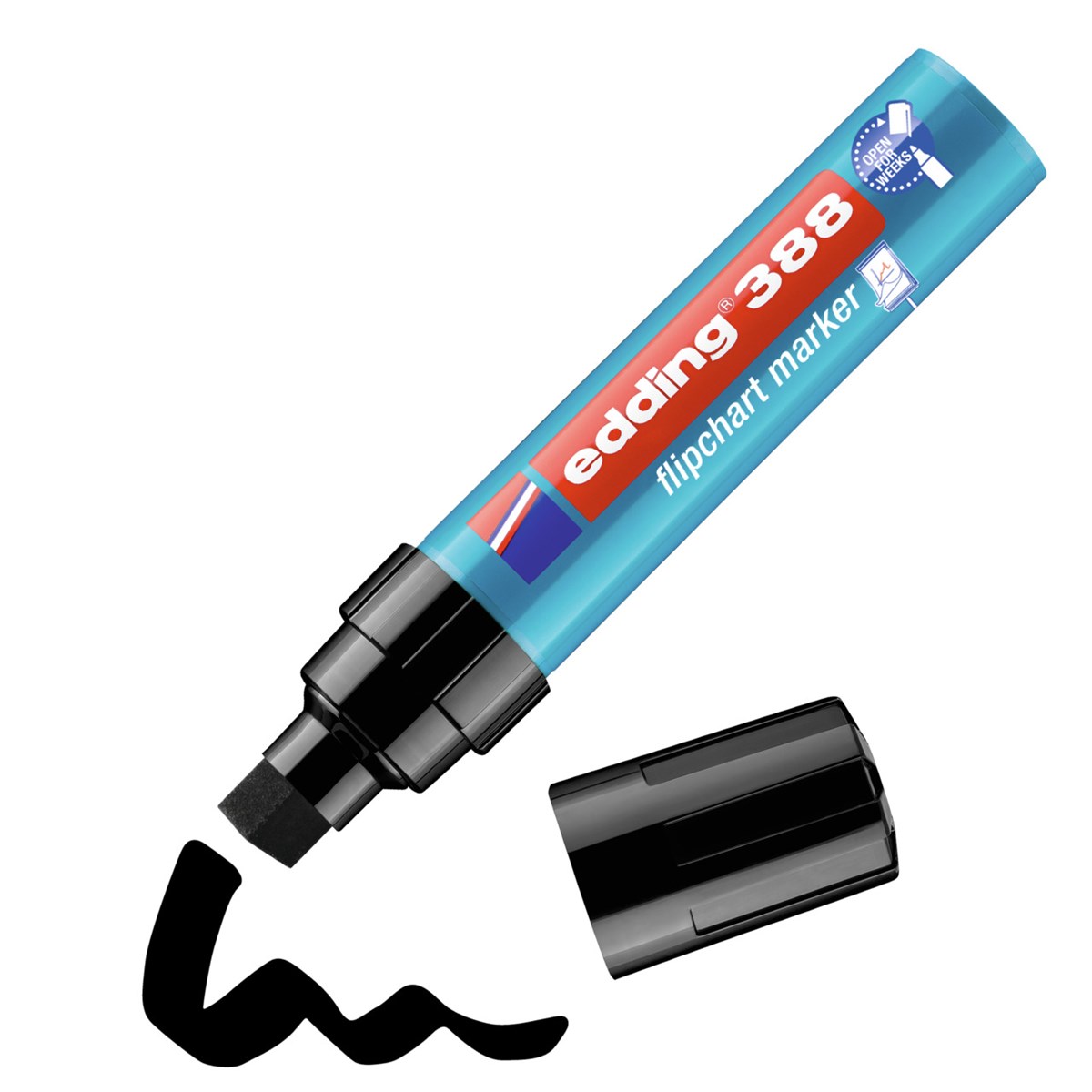 edding 388 Flipchartmarker schwarz, Keilspitze 4-12 mm (Art.-Nr.: 4-388001)