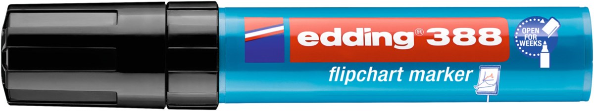 edding 388 Flipchartmarker schwarz, Keilspitze 4-12 mm (Art.-Nr.: 4-388001)