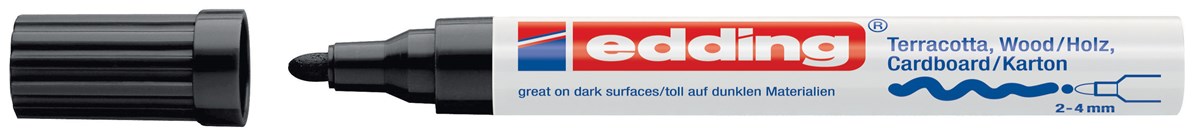 edding 4000 Mattlackmarker schwarz, Rundspitze 2-4 mm (Art.-Nr.: 4-4000001)