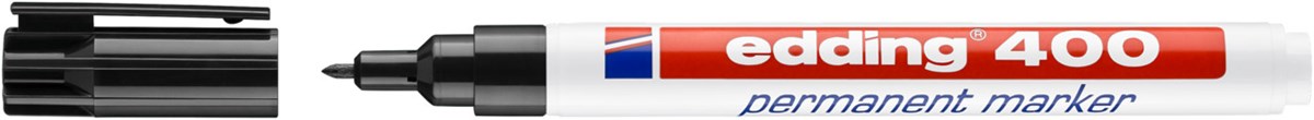 edding 400 Permanentmarker schwarz, Rundspitze 1 mm (Art.-Nr.: 4-400001)