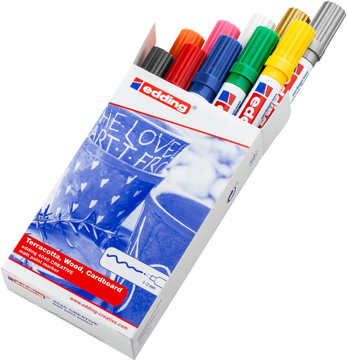 edding 4040 Mattlackmarker 10er Set sortiert, Rundspitze 1-2 mm (Art.-Nr.: 4-4040999)