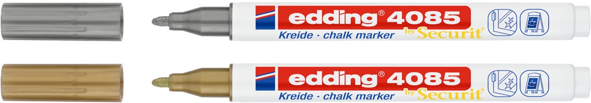 edding 4085 Kreidemarker 2er Set gold/silber, Rundspitze 1-2 mm (Art.-Nr.: 4-4085-2-15354)
